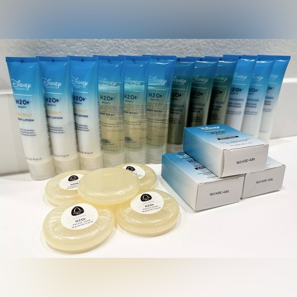 LOT OF 20 DISNEY RESORTS H2O+ BODY LOTION WASH SHAMPOO CONDITIONER SOAP NEW